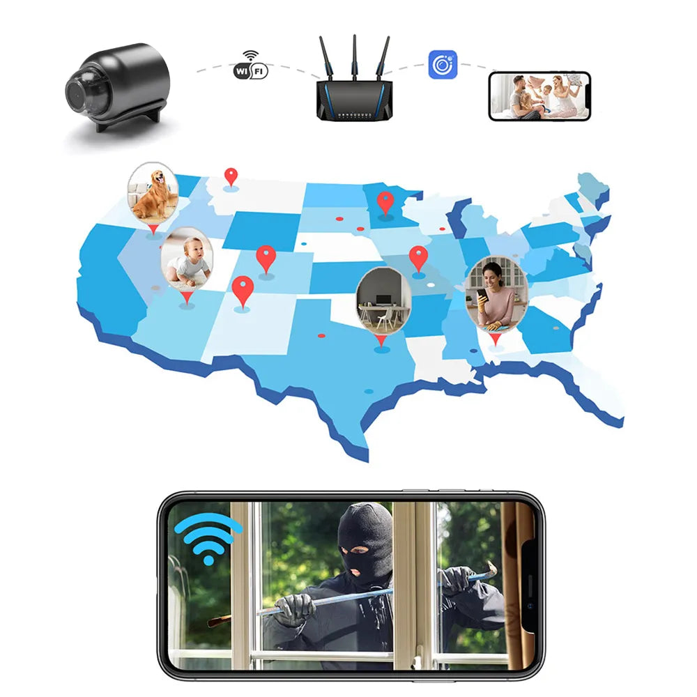 WiFi Home Monitoring Camera - Capture Indoor Security in High Definition (1080P HD) with Night Vision, IP Camcorder with Audio and Video Recording Capability