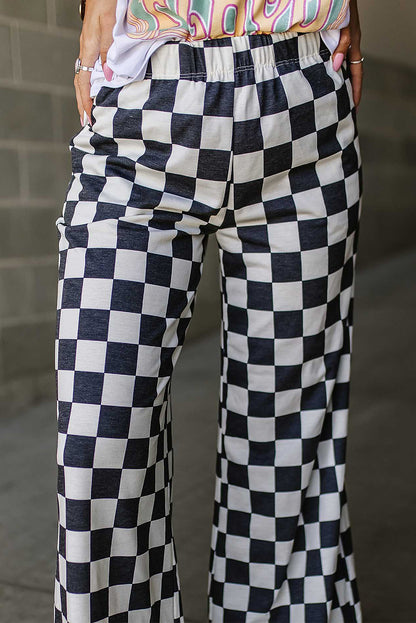 Checkered Wide Leg Pants