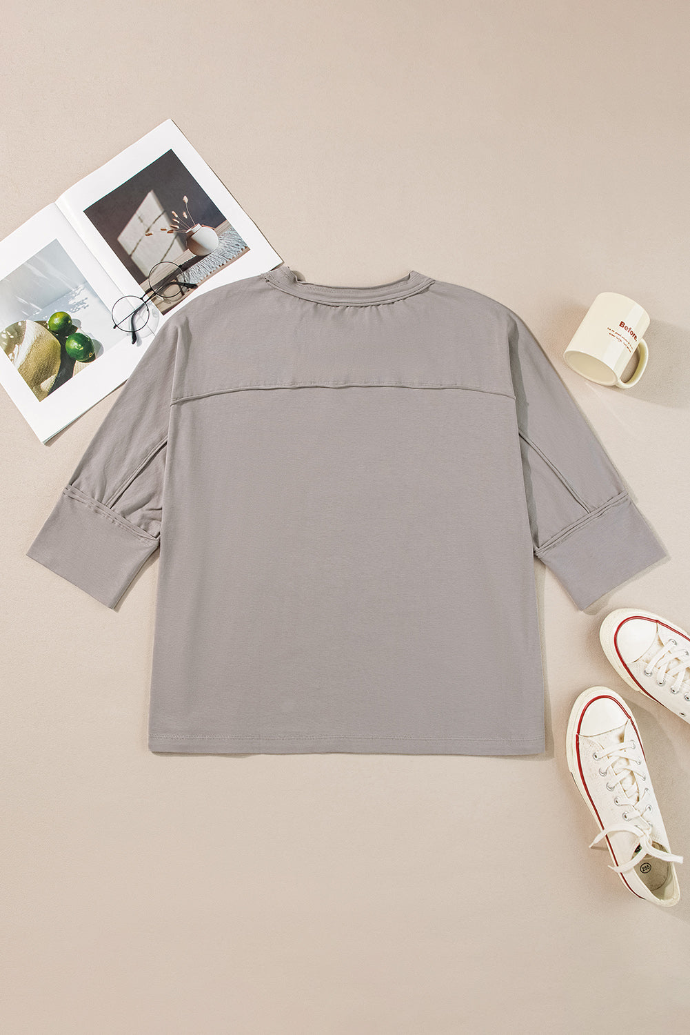 Star Applique Round Neck T-Shirt