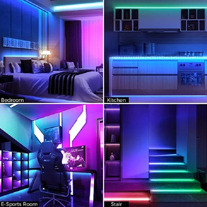 RGB Bluetooth LED Strip Lights for Bedroom and TV - 5050 LED, 5m to 30m Options