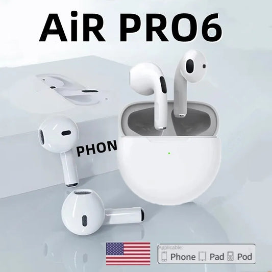 Wireless Bluetooth Earphones - Original Air Pro 6 Mini Earbuds for Xiaomi, Android, Apple iPhone Headsets
