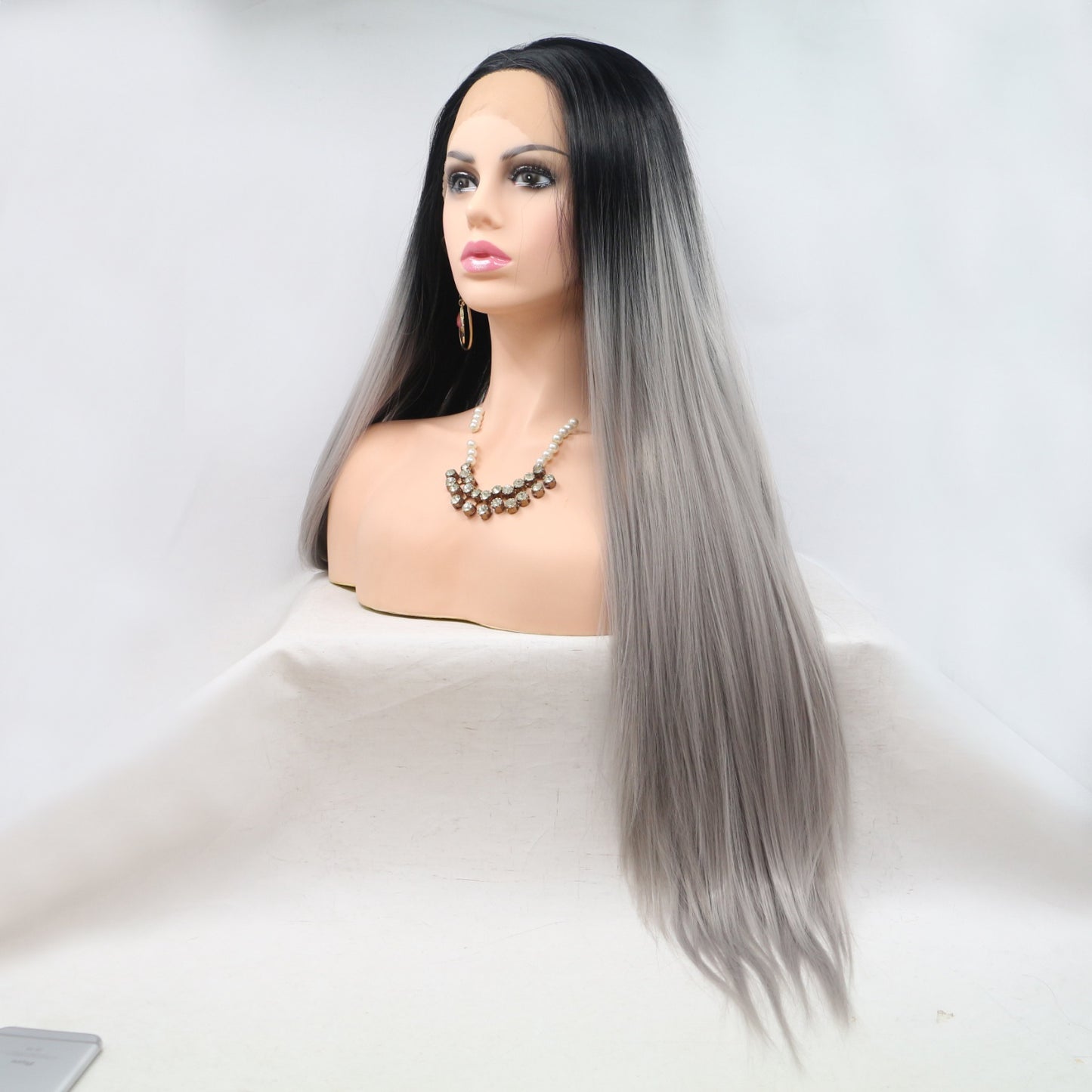 13*3" Lace Front Wigs Synthetic Long Straight 24" 130% Density