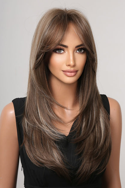 13*1" Full-Machine Wigs Synthetic Long Straight 22"