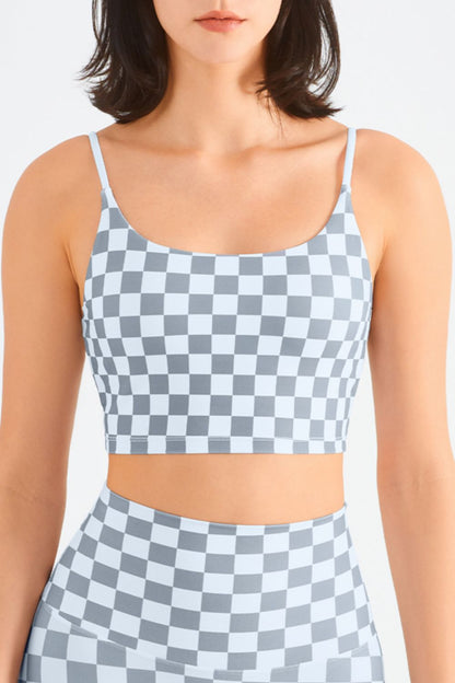 Breathable Checkered Sports Bra – The Cereal Box Store